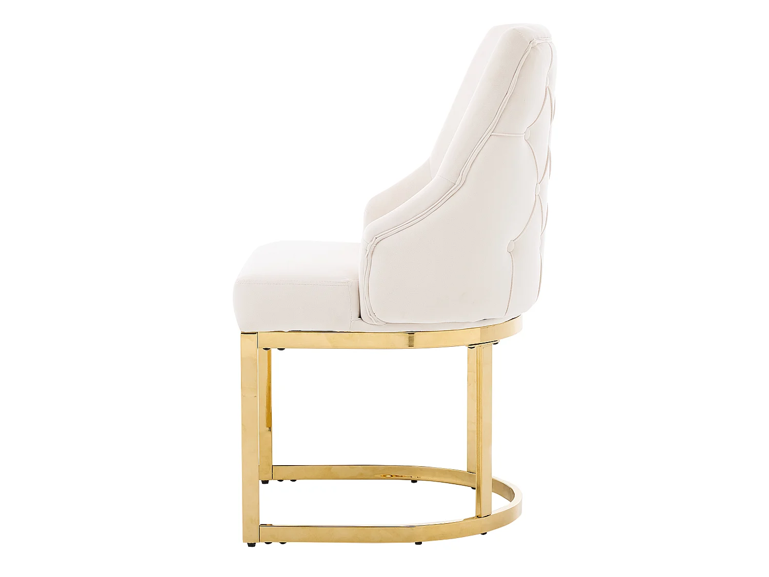 Set mit 2 Esszimmerstühlen - Moderner Stil - Goldbeschichtete Füße - Samtstoff - Beige und Gold
