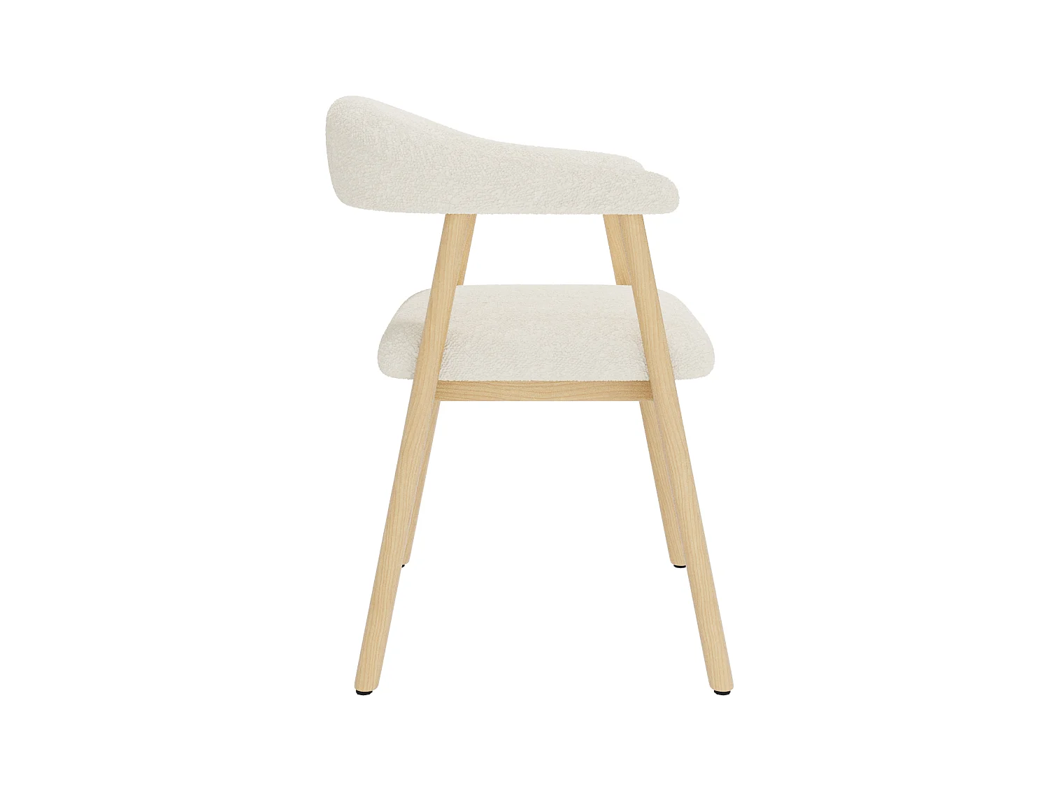 Set mit 6 Esszimmerstühlen - massive Holzstuhlbeine - Schlaufengewebe - bequem und atmungsaktiv - Beige + Natur