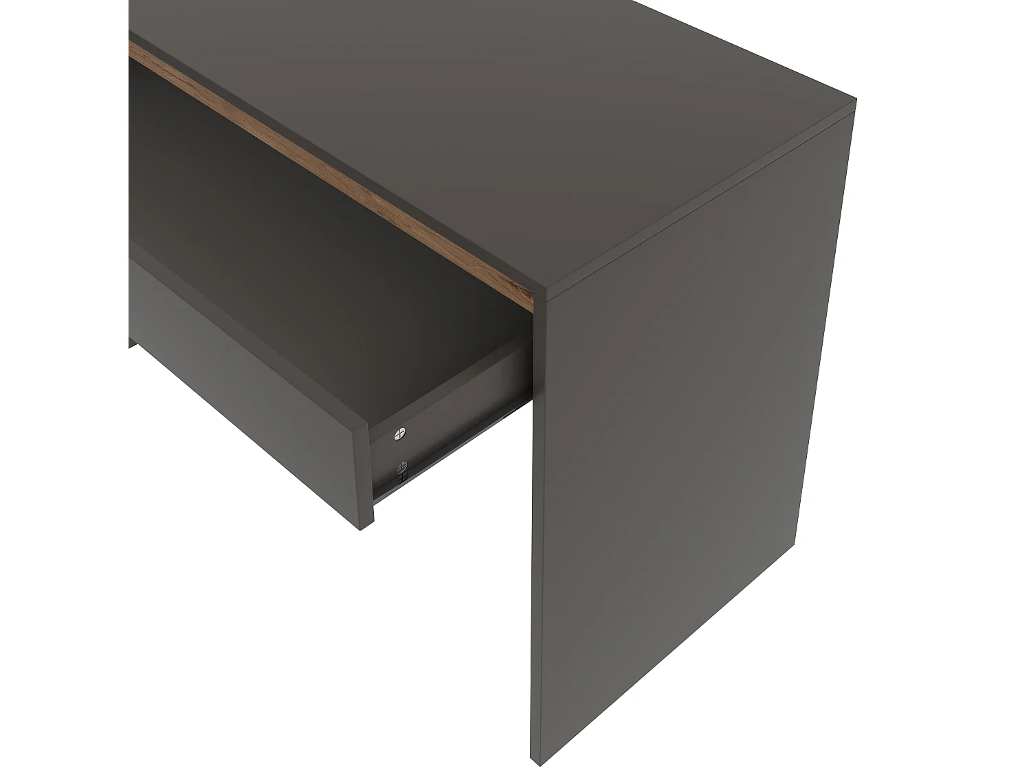 Bureau avec 5 tiroirs 140x50x78cm - Grand plateau - Coiffeuse avec rangements - Panneaux de particules - Blanc et naturel