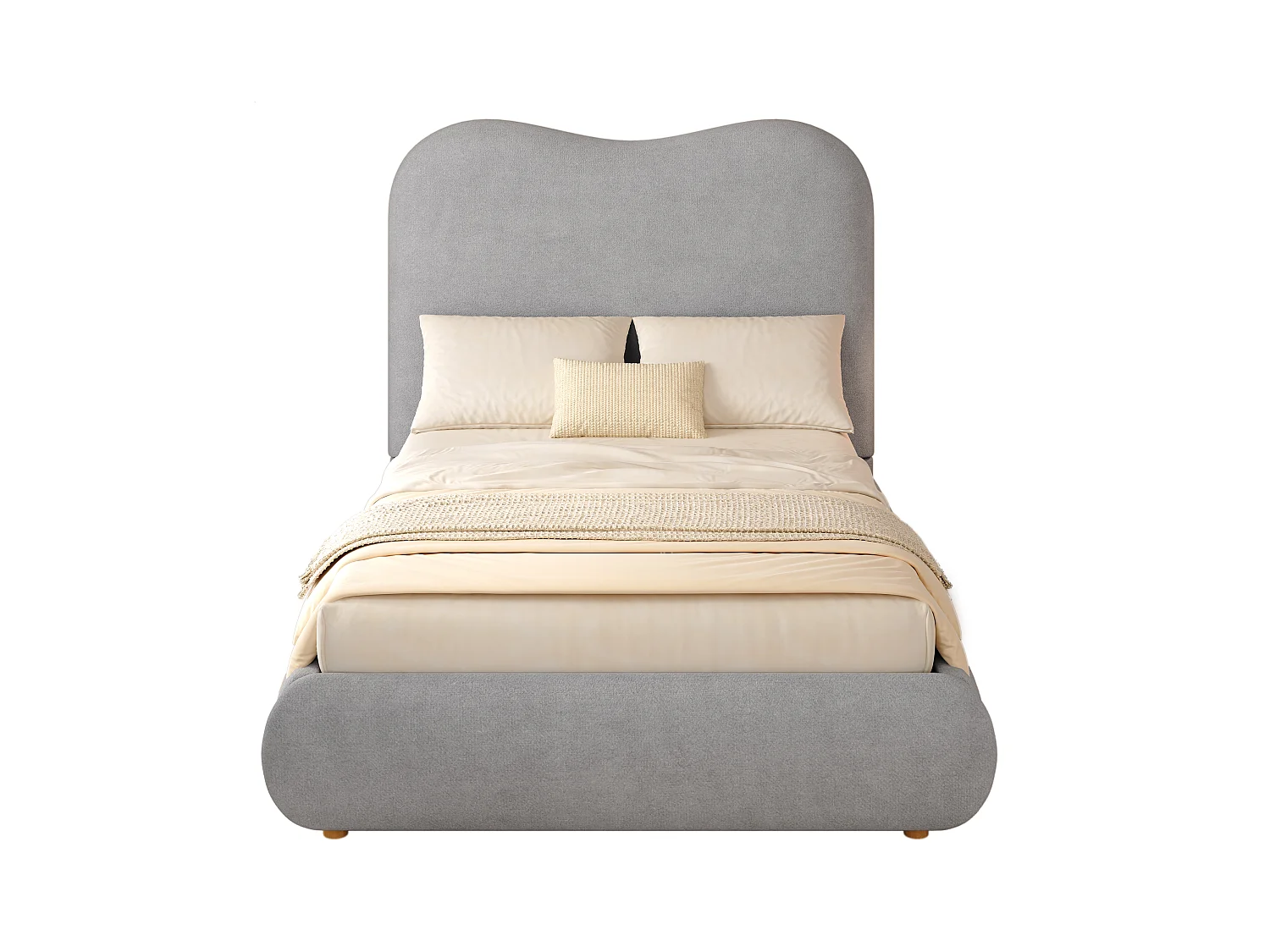 Lit enfant coffre 90 x 200 cm - Avec tête de lit capitonnée - Rangement sous le lit - tissu de lin - Gris (matelas non inclus)