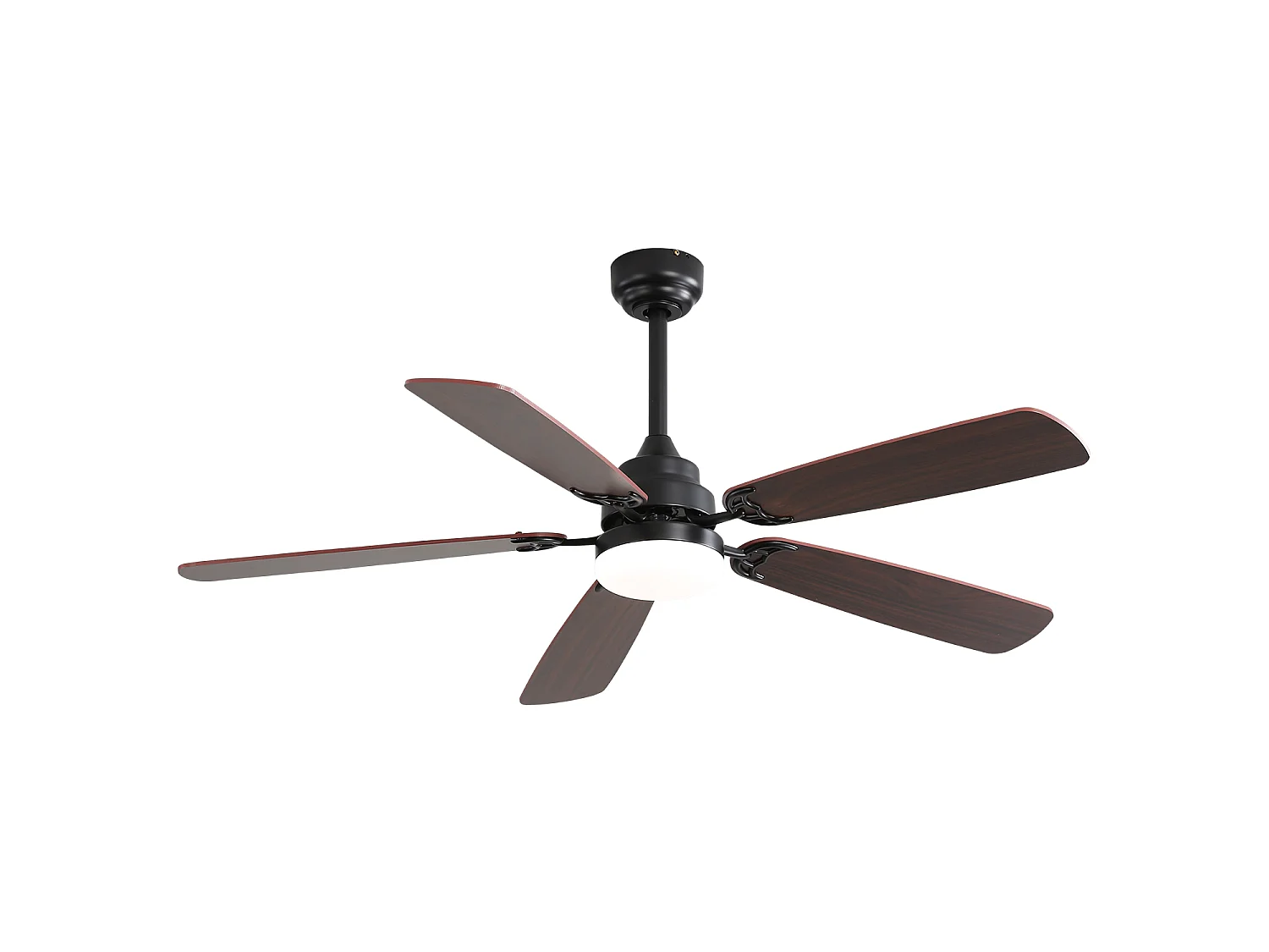 Ventilateur de Plafond Classique 132cm, 52" - 5 Pales MDF, Moteur DC Ultra-Silencieux, Éclairage LED Dimmable, Télécommande, Réversible - Blanc