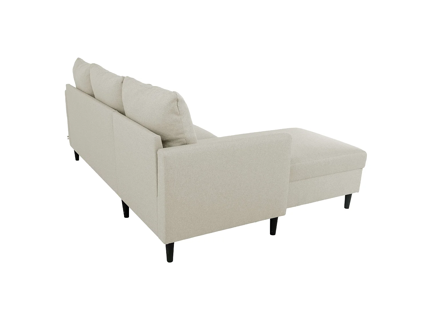 Sofá de canto Capri bege com chaise longue reversível, 3 lugares