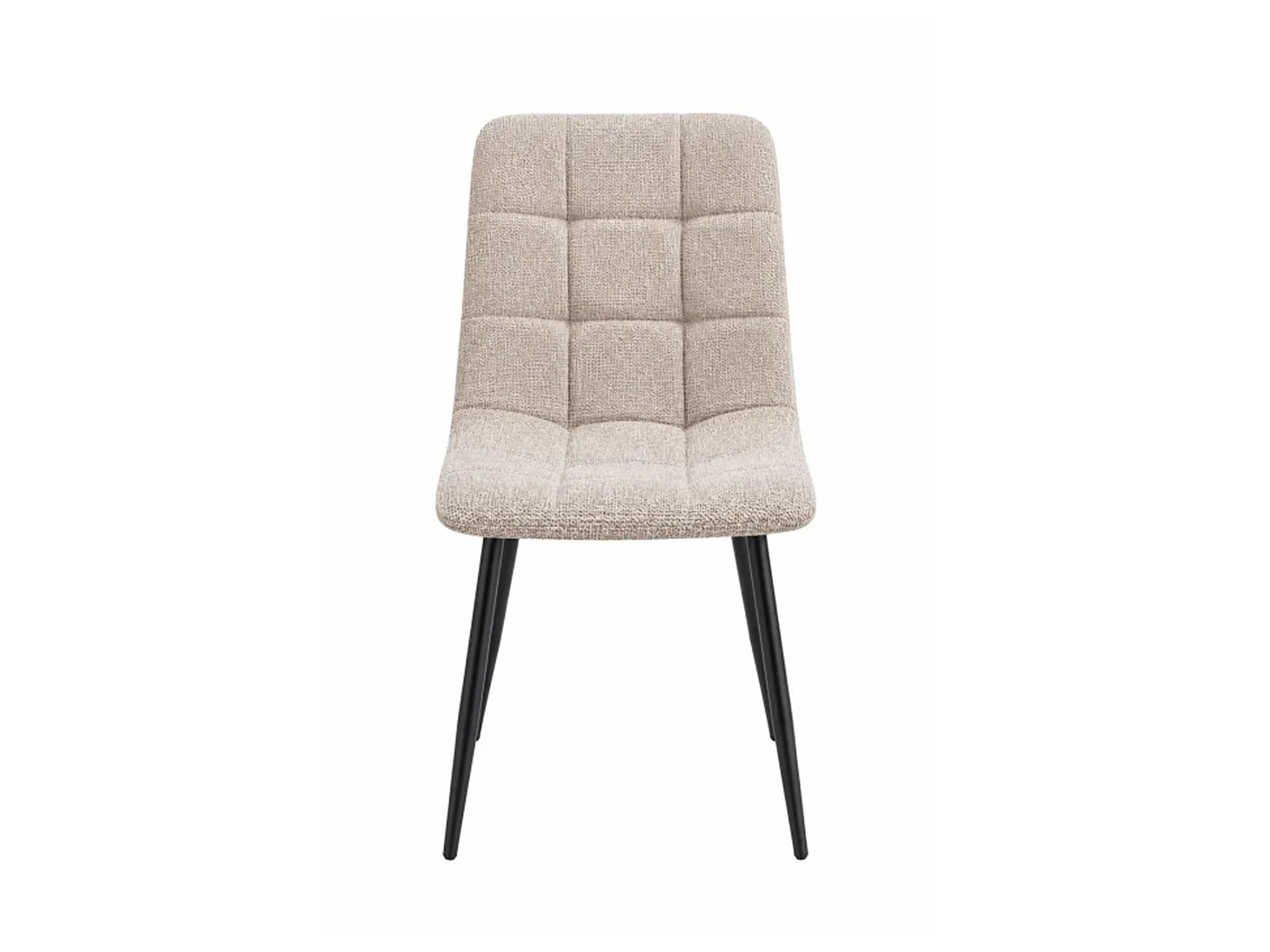 Pack de 4 sillas de 88x43x54 cm de tela en beige claro y patas metálicas negras Astrid