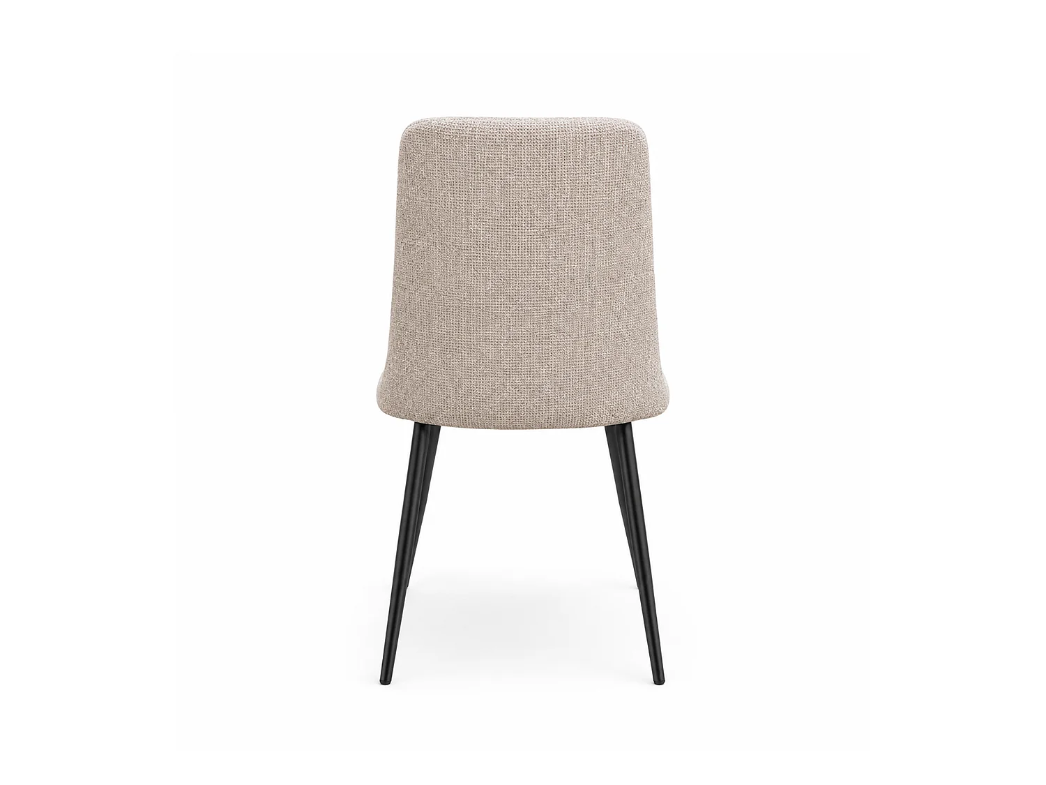 Pack de 4 sillas de 88x43x54 cm de tela en beige claro y patas metálicas negras Astrid