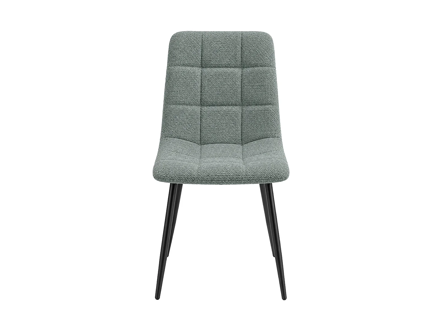 Pack de 4 sillas de 88x43x54 cm de tela en verde menta y patas metálicas negras Astrid