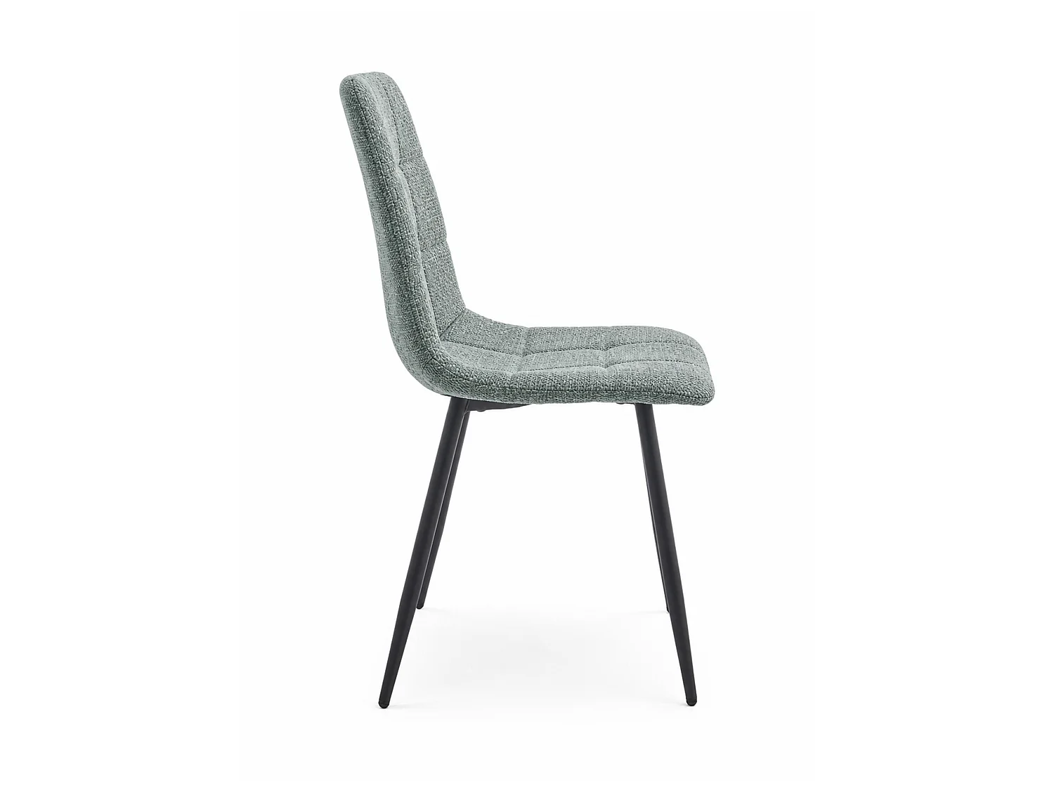 Pack de 4 sillas de 88x43x54 cm de tela en verde menta y patas metálicas negras Astrid