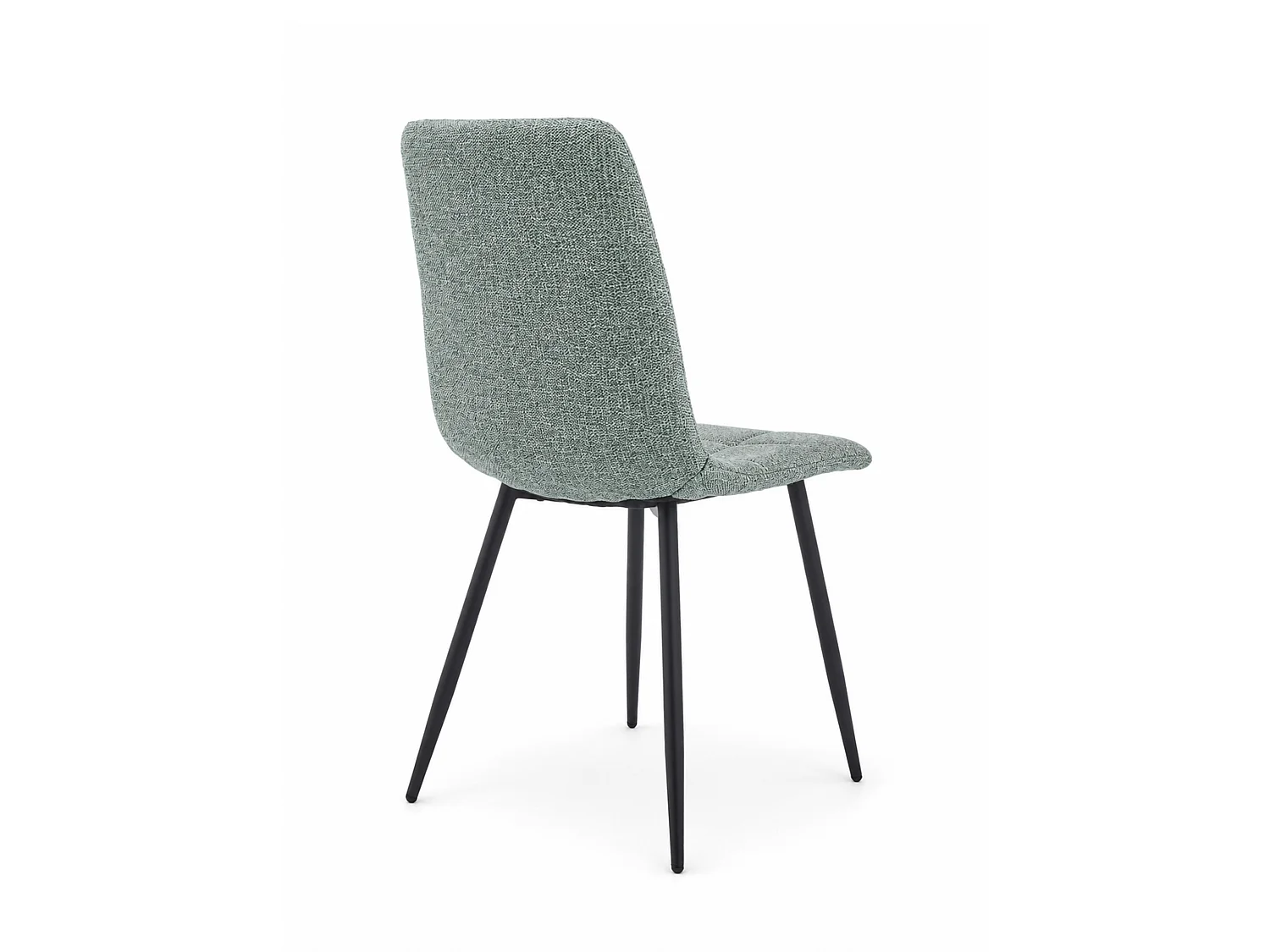 Pack de 4 sillas de 88x43x54 cm de tela en verde menta y patas metálicas negras Astrid