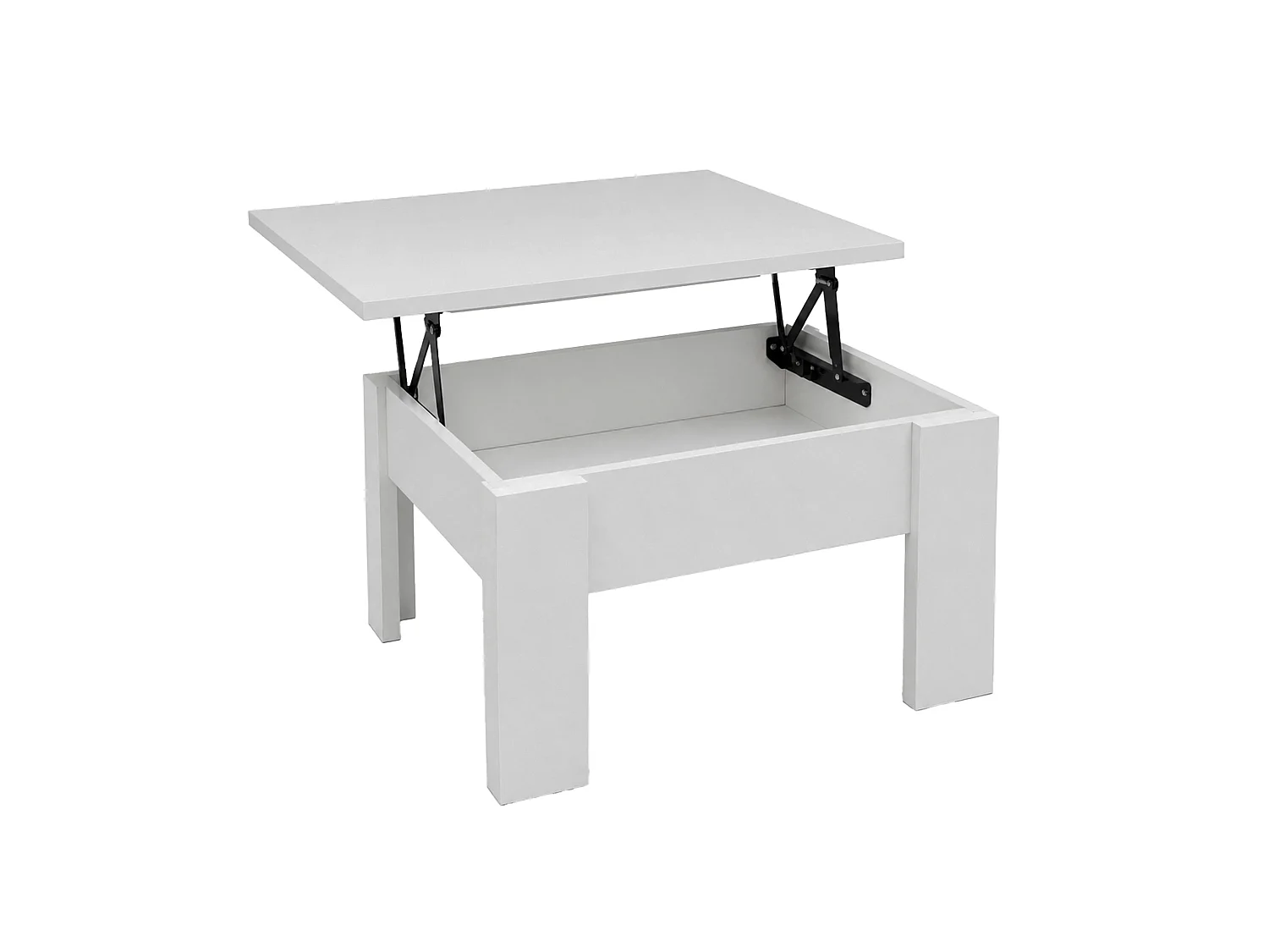 Mesa de centro elevable de 45-58x100x52 cm de melamina en color blanco Premier 4