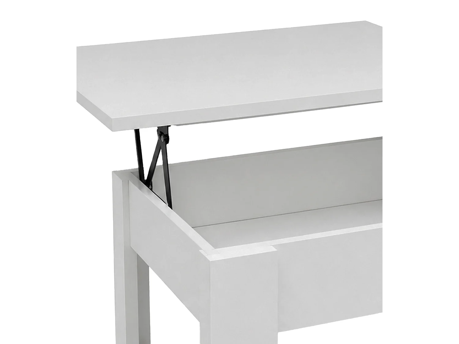 Mesa de centro elevable de 45-58x100x52 cm de melamina en color blanco Premier 4