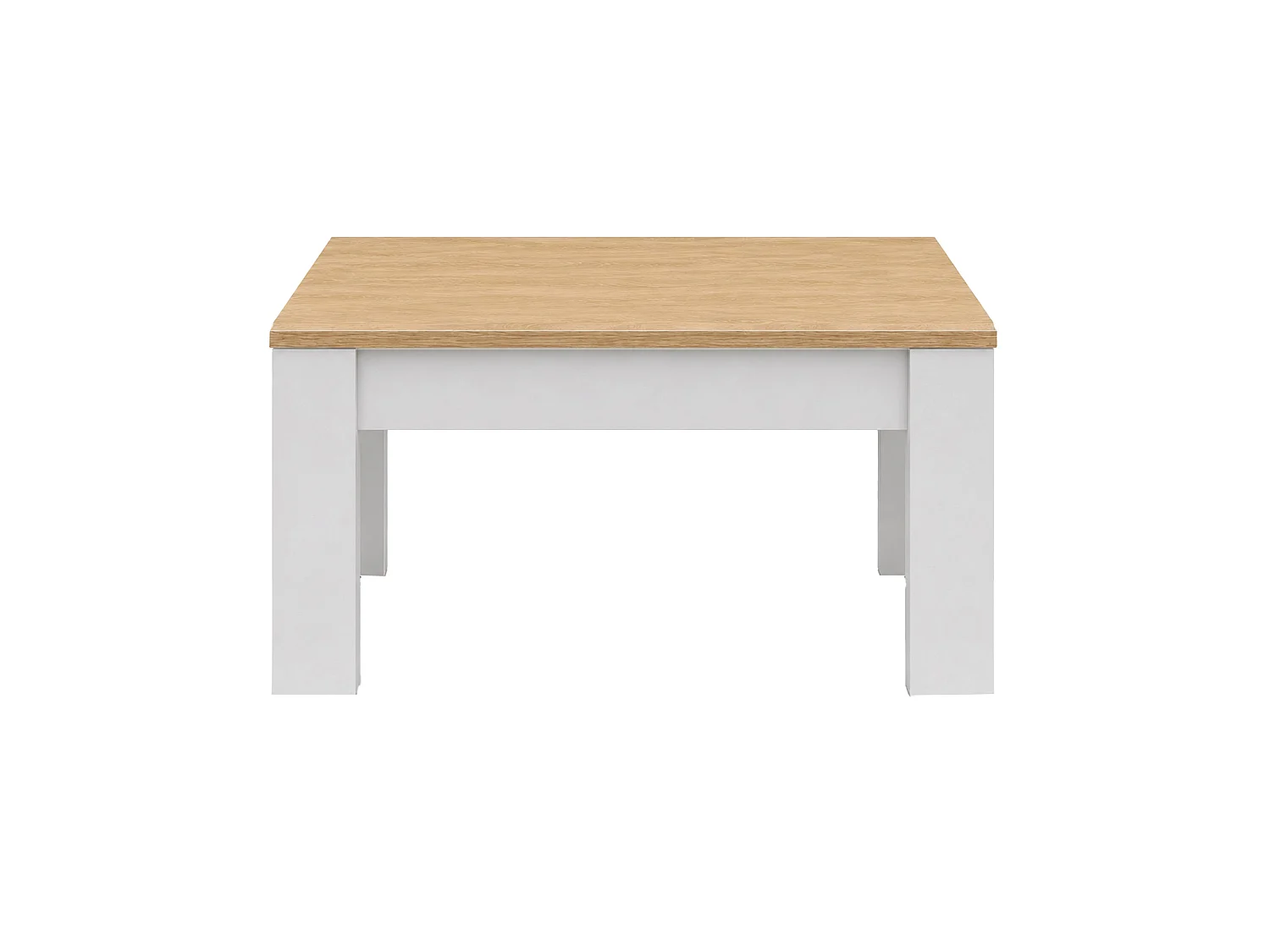 Mesa de centro elevable de 45-58x100x52 cm de melamina en color blanco y roble Premier 4