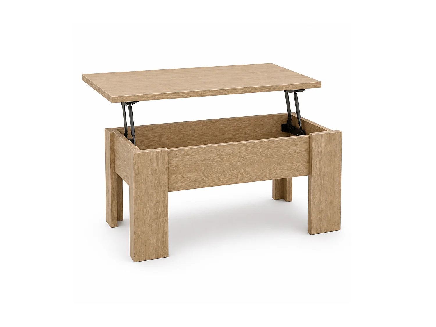 Mesa de centro elevable de 45-58x100x52 cm de melamina en color roble Premier 4