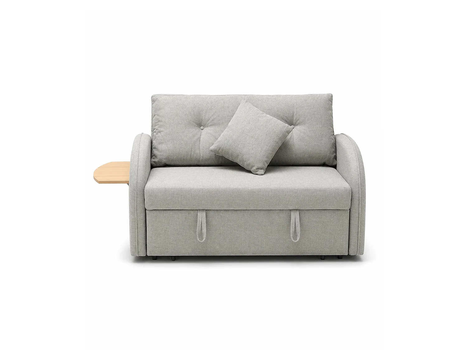 Sofá cama de 2 plazas de 88x143x95-220 cm con dos inclinaciones de tela en color gris Thor