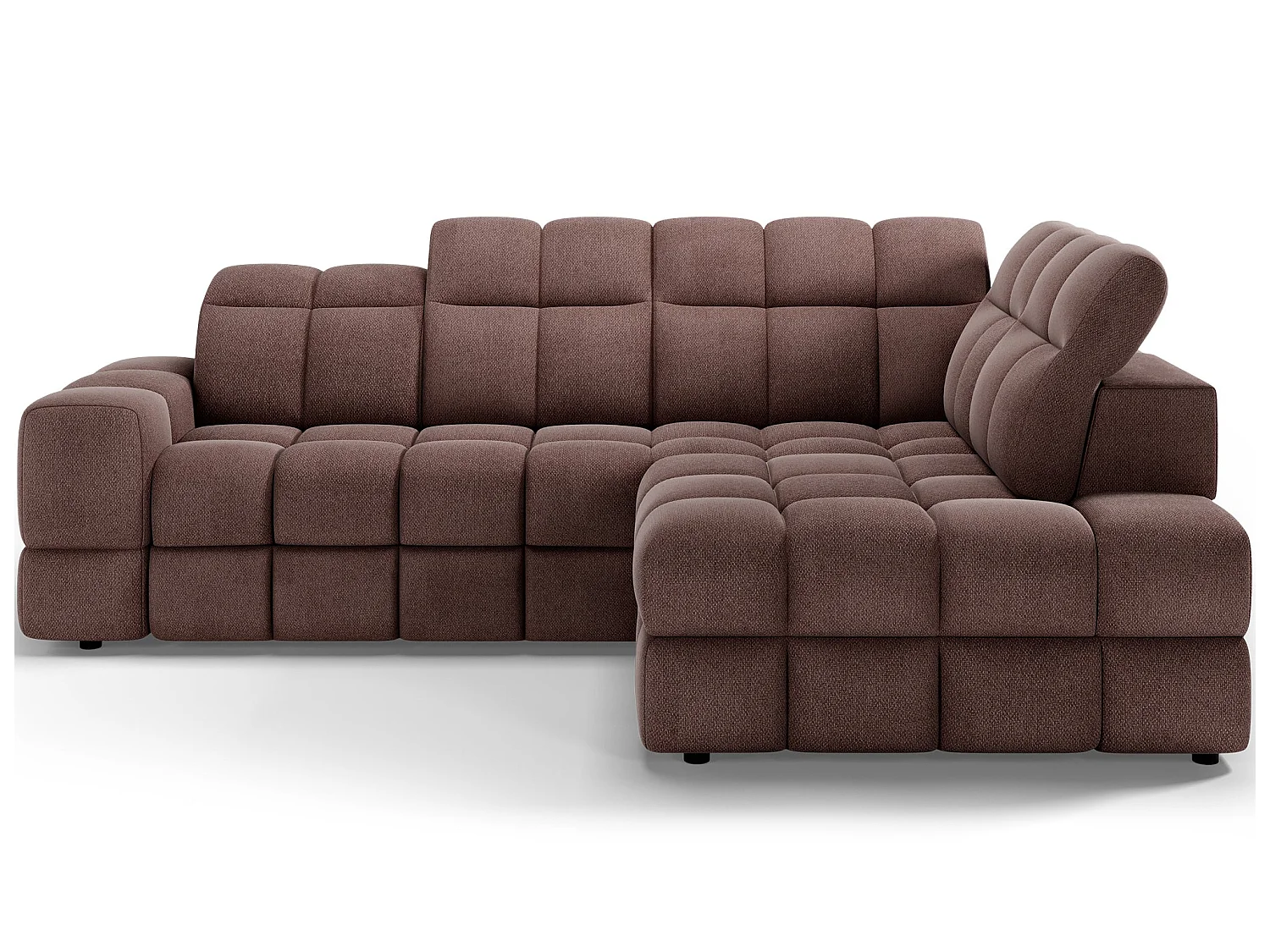 Ecksofa Bronon mit Schlaffunktion und Bettkasten – Modernes Design, verstellbare Kopfstützen und verschiebbare Rückenlehnen