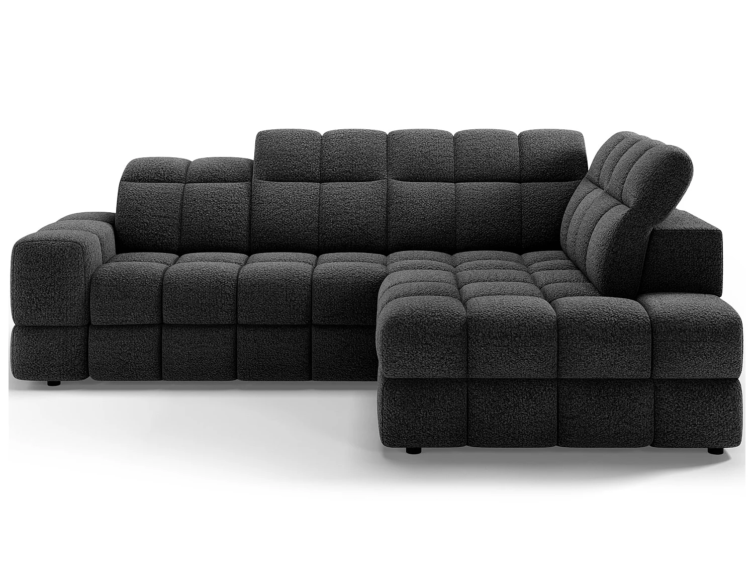 Ecksofa Bronon mit Schlaffunktion und Bettkasten – Modernes Design, verstellbare Kopfstützen und verschiebbare Rückenlehnen