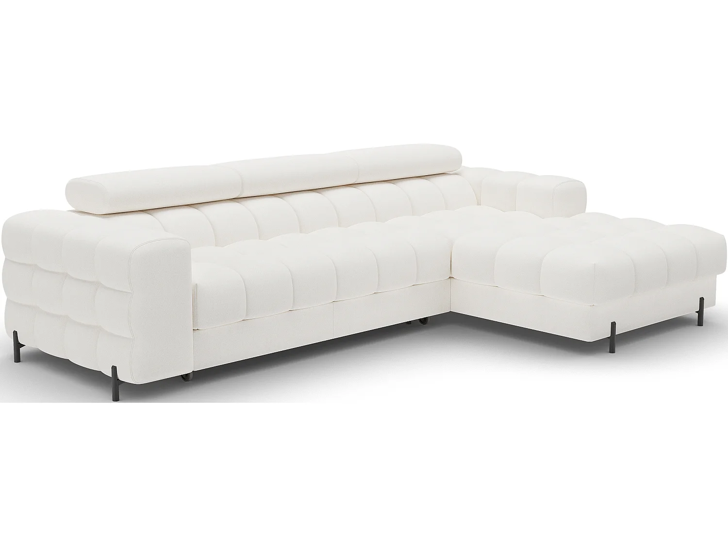 Canapé-lit Premium moderne en forme de L FELRO avec appuie-têtes réglables et rangement - Design élégant & confort supérieur