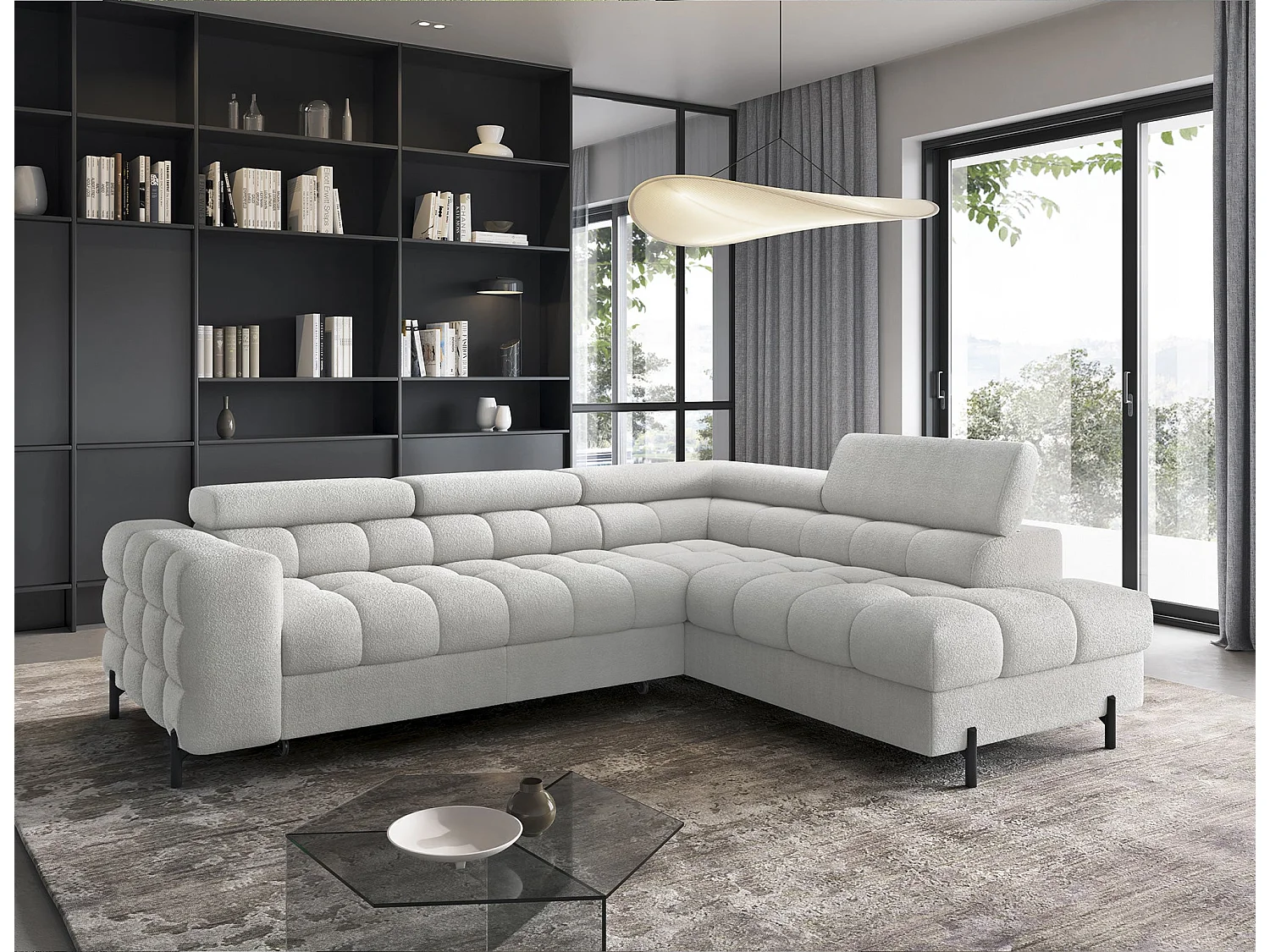 Wohnlandschaft FERUCCE Ecksofa L-Form – Polsterecke mit Schlaffunktion, Bettkasten & verstellbaren Kopfstützen 276 cm