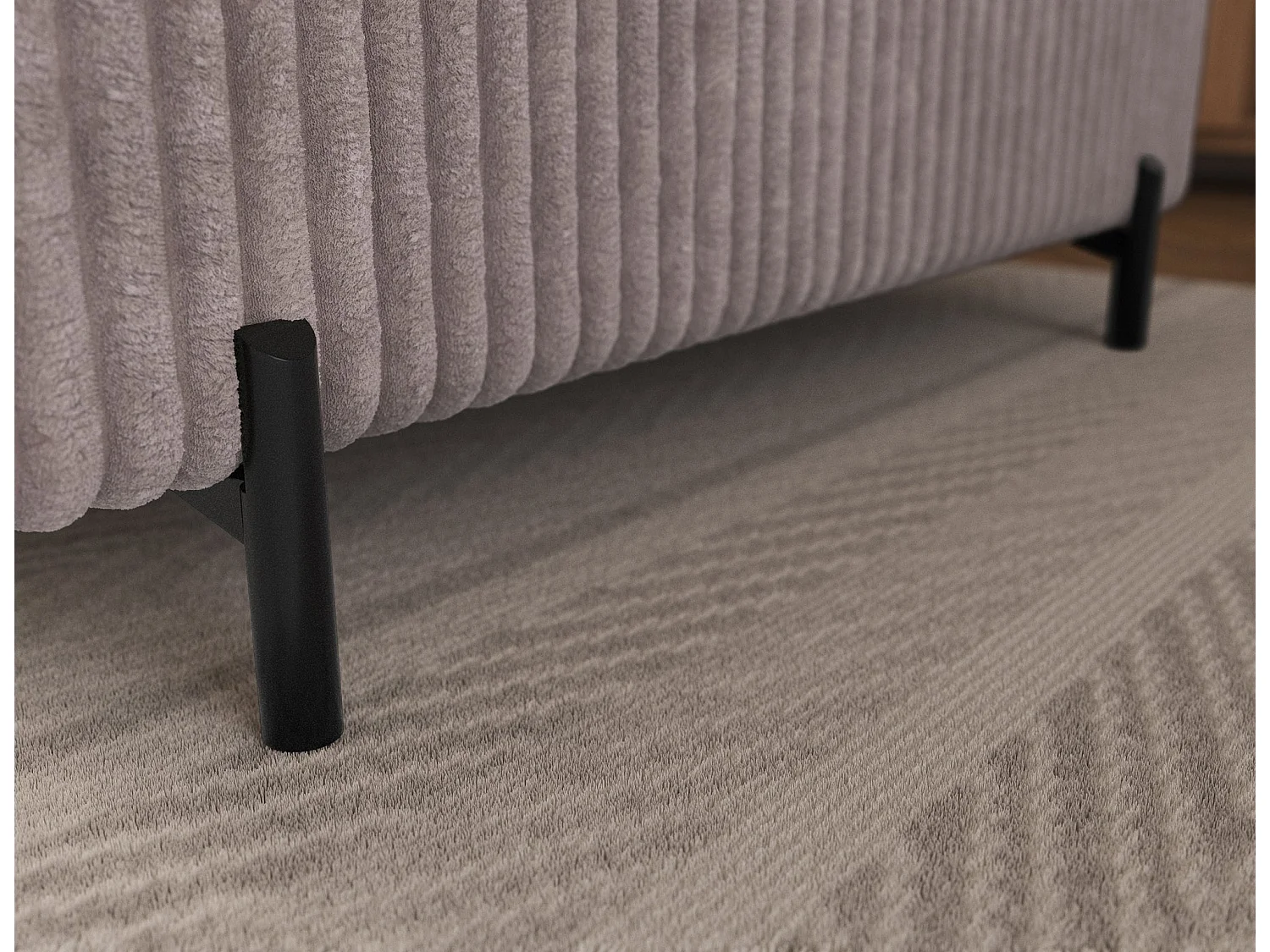 Ecksofa COLESIO L-Form, Schlaffunktion, Bettkasten, verstellbare Kopfstützen, Wellenfederung, Metallfüße, breiter Cordstoff