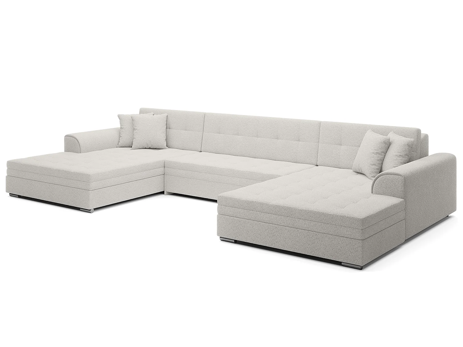 Wohnlandschaft VENTO U-Form – Großzügiges Ecksofa mit Schlaffunktion & Kissen 359 cm