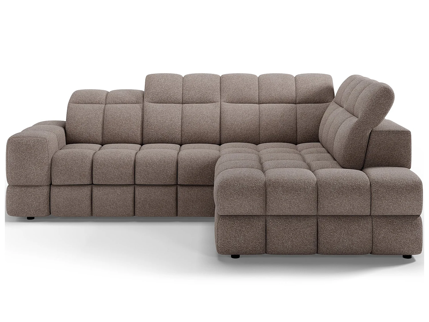 Ecksofa Bronon mit Schlaffunktion und Bettkasten – Modernes Design, verstellbare Kopfstützen und verschiebbare Rückenlehnen