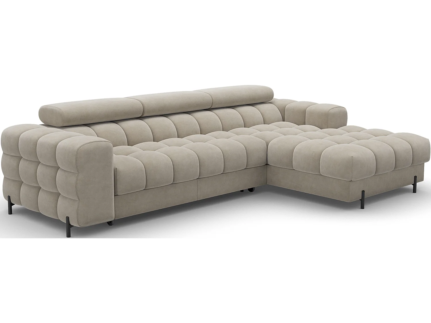 Moderne L-vormige Slaapbank FELRO met Verstelbare Hoofdsteunen, Opbergruimte & Premium Comfort