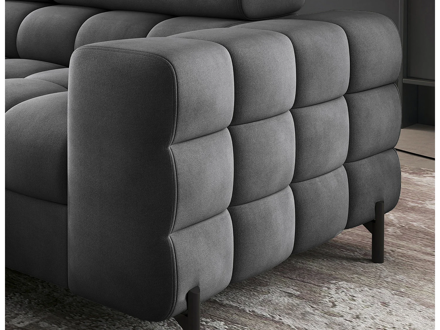 Wohnlandschaft FERUCCE Ecksofa L-Form – Polsterecke mit Schlaffunktion, Bettkasten & verstellbaren Kopfstützen 276 cm