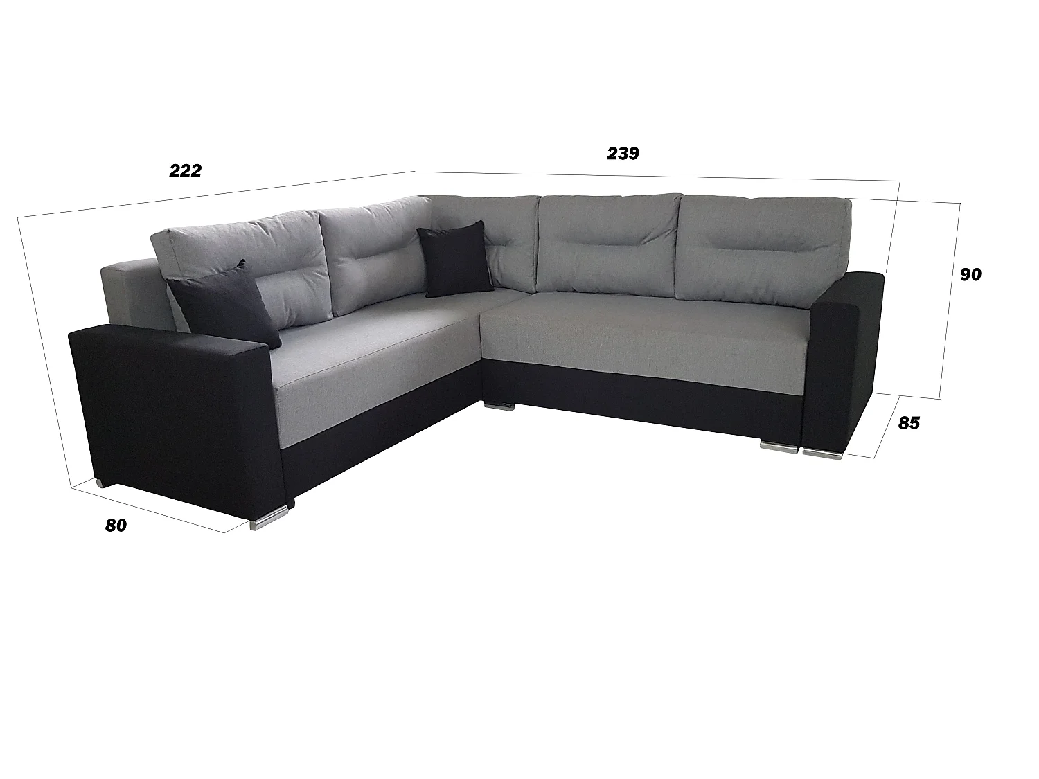 Couchgarnitur PARIS – Wohnlandschaft L-Form mit Schlaffunktion & Bettkasten Flauschiger Cord Stoff POSO Braun