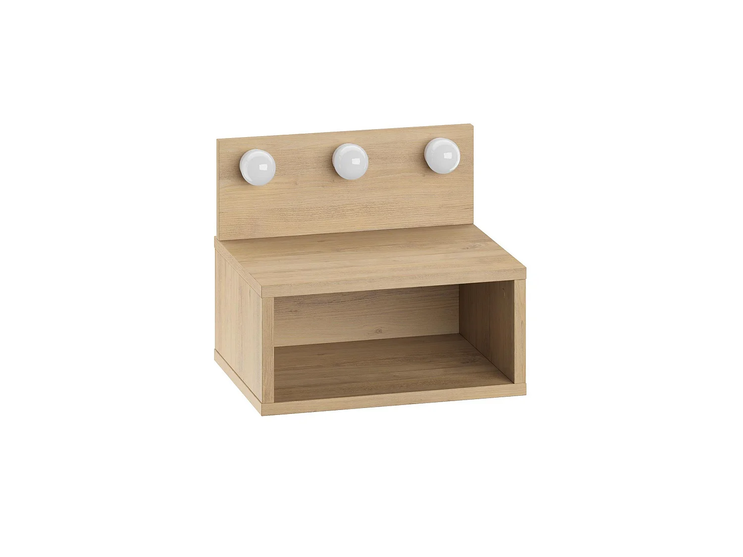 Treo Trä Sängbord med Integrerad Lampa - Beige - Modern Design - LED-belysning