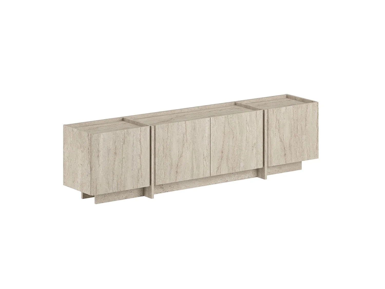 "Lowen" Trä TV-bänk - Travertin - Modern Design - 180 x 35 x 46 cm