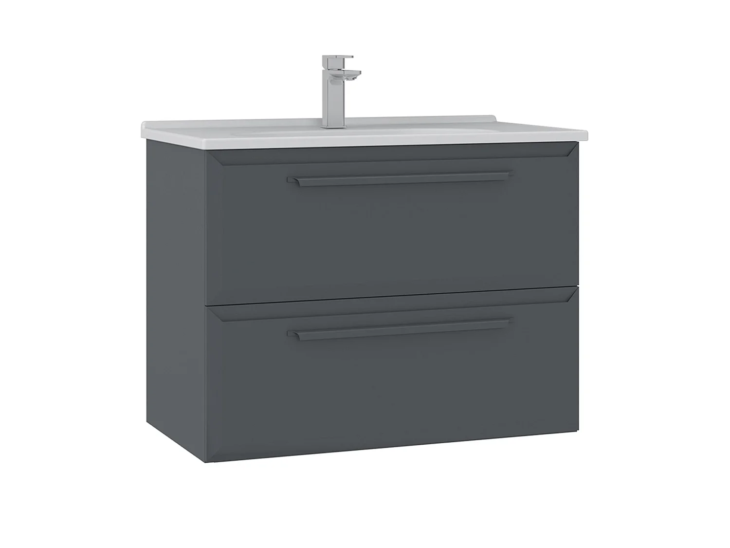 Wastafelmeubel "Nuvola 80 v2" - 80 x 50 x 62 cm - Antraciet