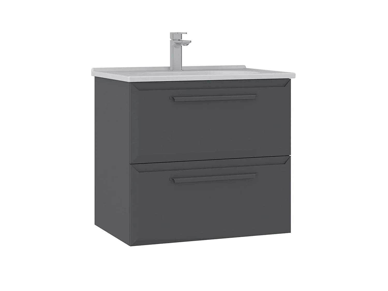Wastafelmeubel "Nuvola 65 v2" - 65 x 50 x 62 cm - Antraciet