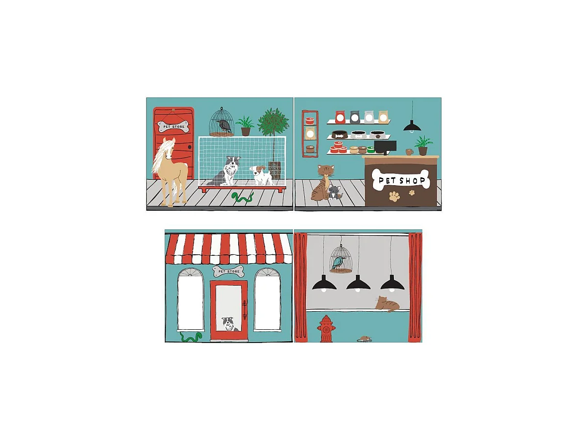 Lit Enfant Toboggan & Tente "Scott Pet Shop" 90x200cm Blanc