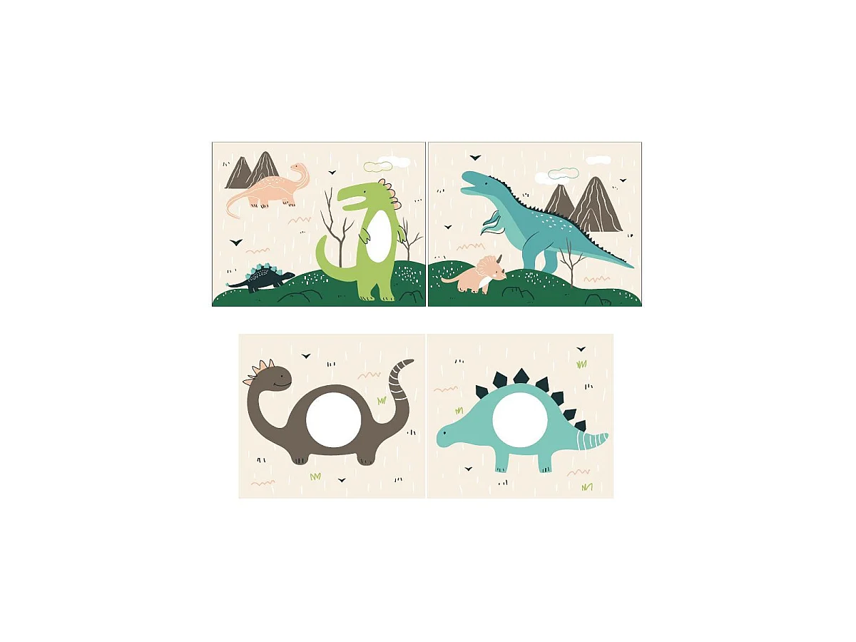 Lit Enfant Toboggan & Tente "Scott Dino" 90x200cm Blanc