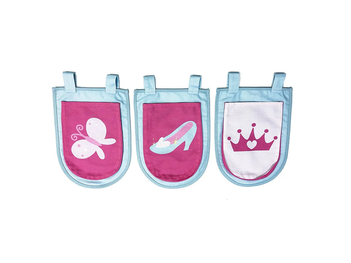 Lit Enfant Toboggan, Tente & 3 Pochettes "Scott Princesse" 90x200cm Blanc