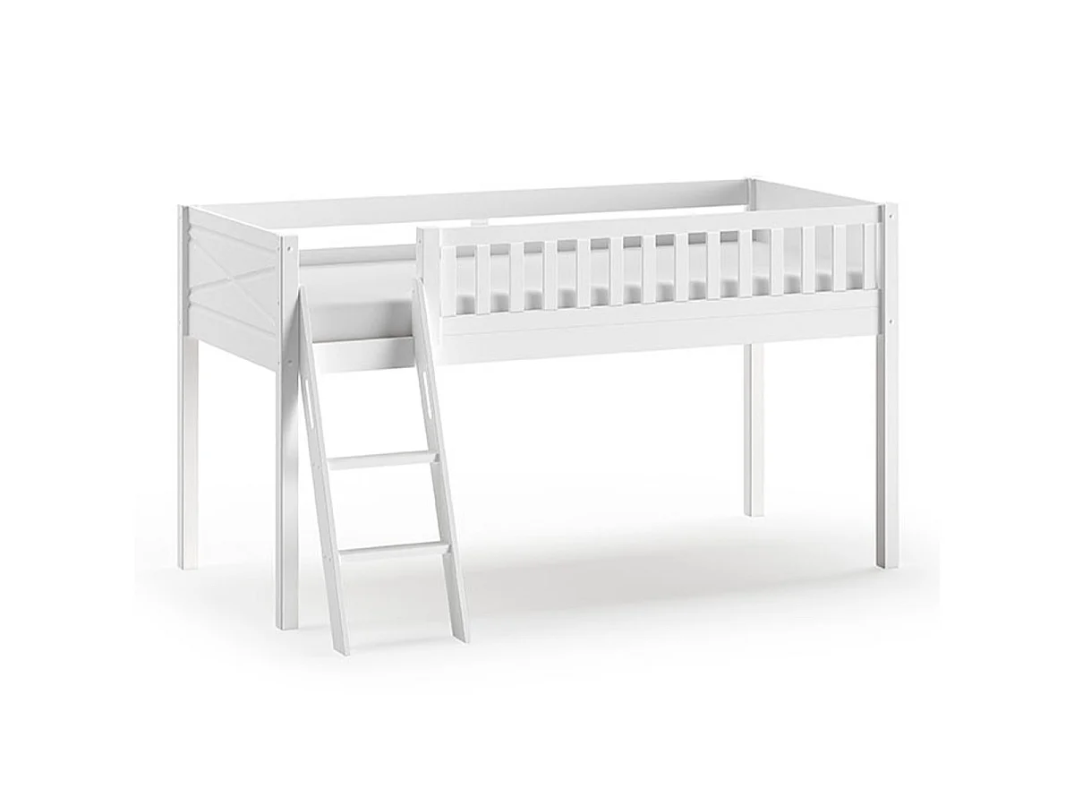 Lit Enfant Tente, Tunnel & 3 Pochettes "Scott Spring" 90x200cm Blanc