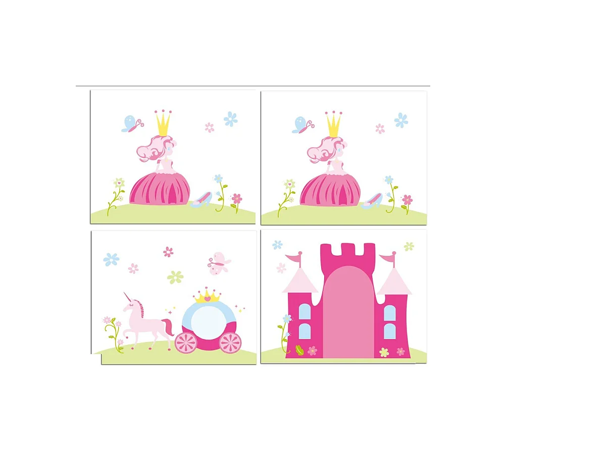 Lit Enfant Toboggan, Tente, Tunnel & 3 Pochettes "Scott Princesse" 90x200cm Blanc