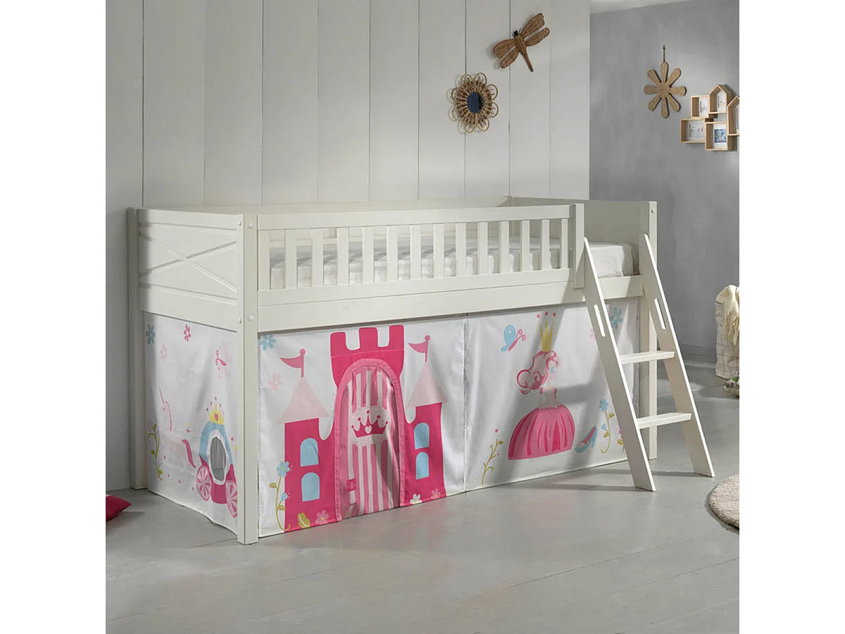Lit Enfant Tente "Scott Princesse" 90x200cm Blanc