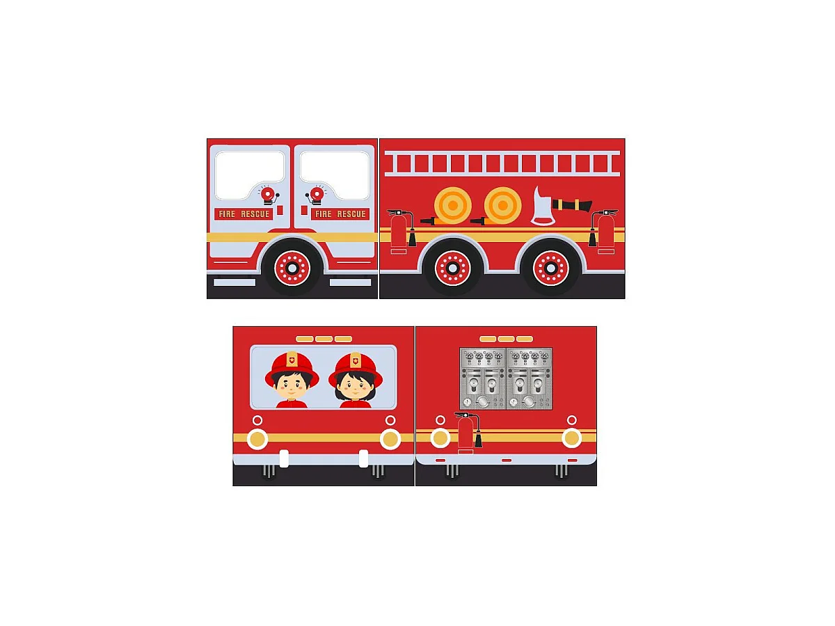 Lit Enfant Toboggan & Tente "Scott Fire Trucker" 90x200cm Blanc