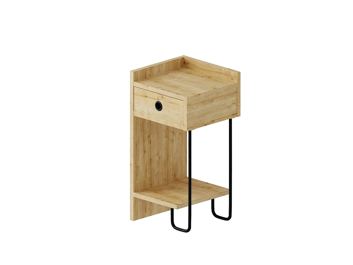 "Modern Beige Trä Nattduksbord "Sirius" - 32 x 30 x 61 cm - Skandinavisk Design"