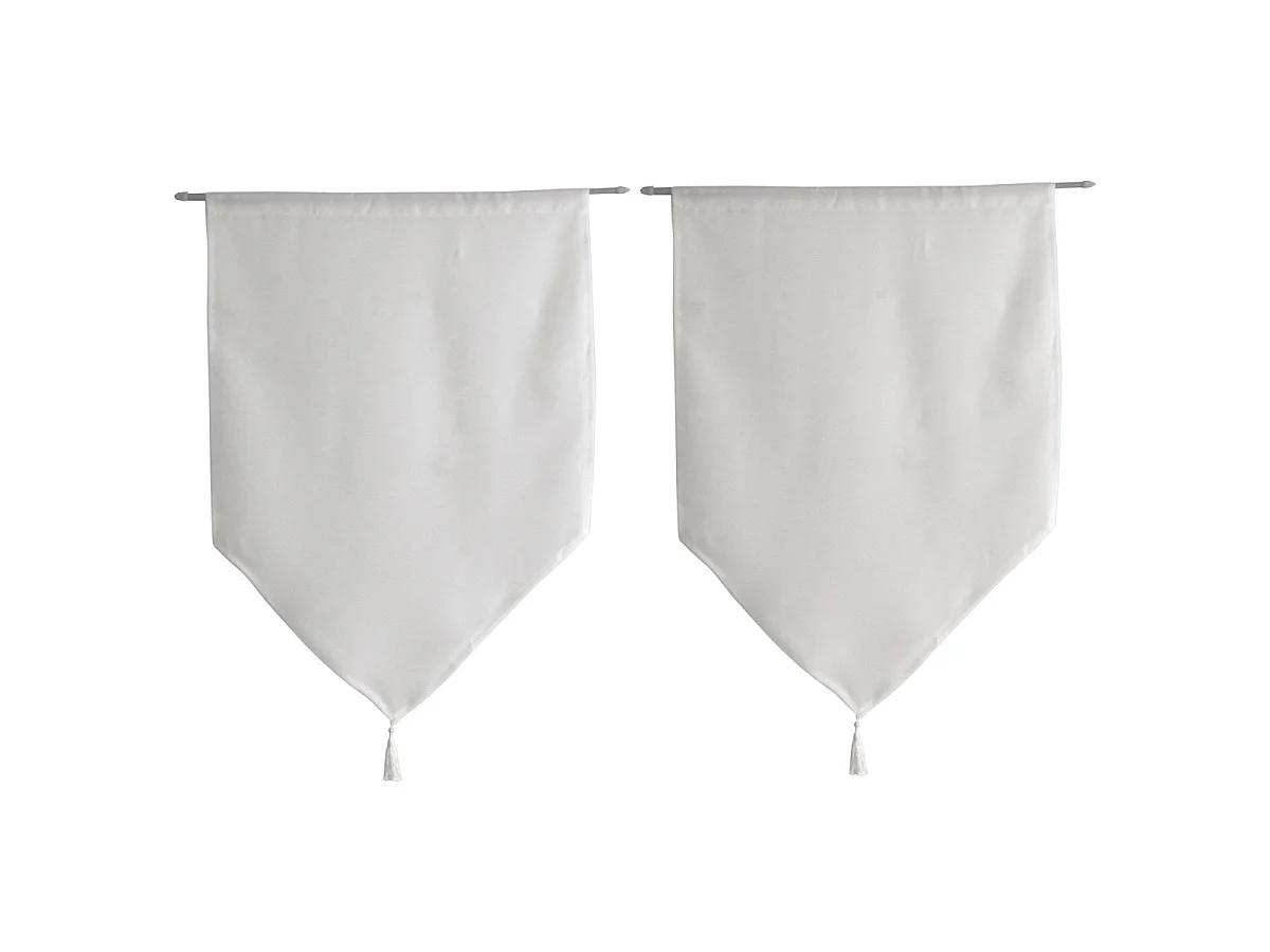 Paire de Vitrages Pointes "Basic" 60x120cm Blanc