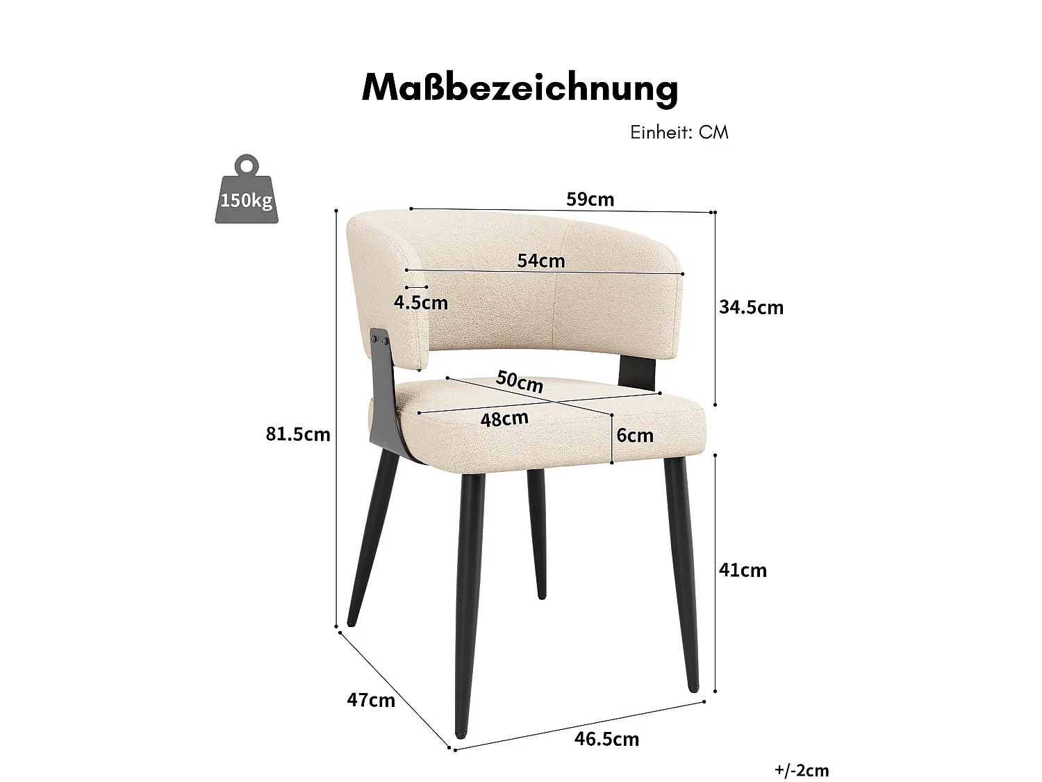 Ensemble de 2 chaises de salle à manger rembourrées en flanelle avec pieds réglables et vis de support