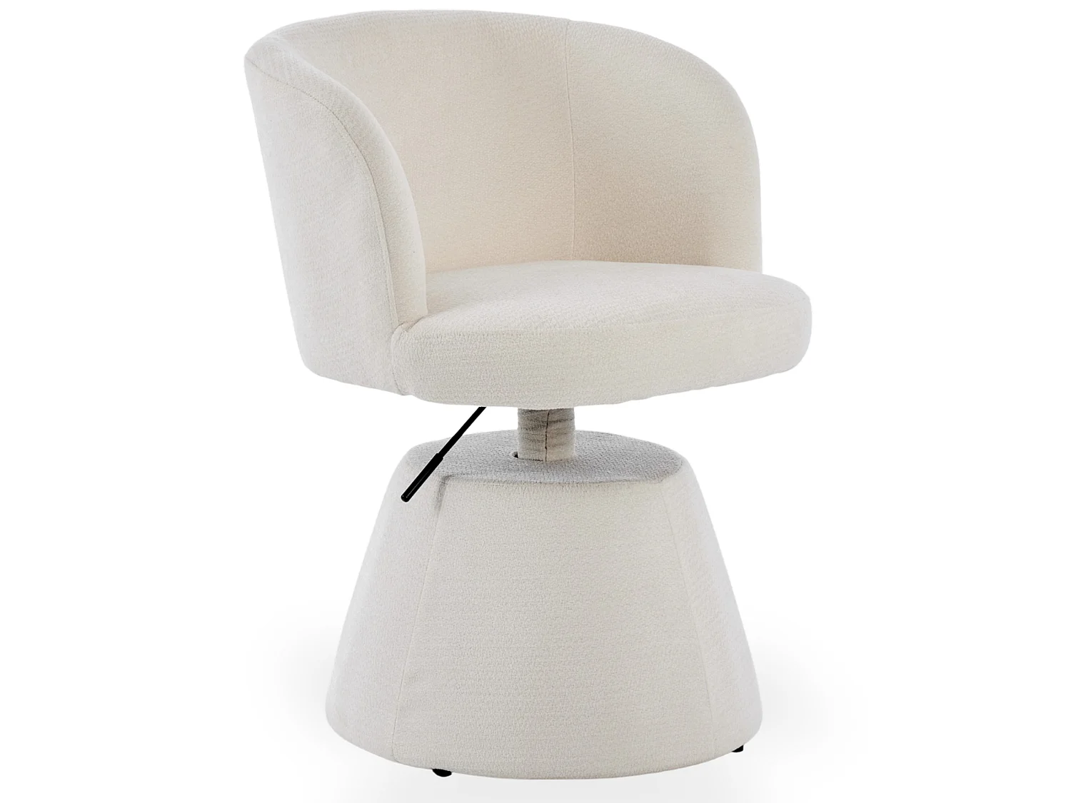 Chaise de coiffeuse réglable en hauteur avec tissu chenille et rotation 360 degrés