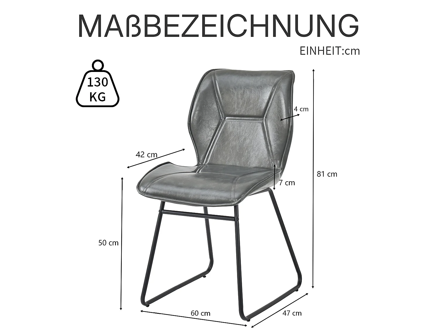Ensemble de 2 Chaises de Salle à Manger Modernes en Similicuir avec Structure Métallique - Chaises Coquilles au Design Industriel pour la Maison & le Bureau