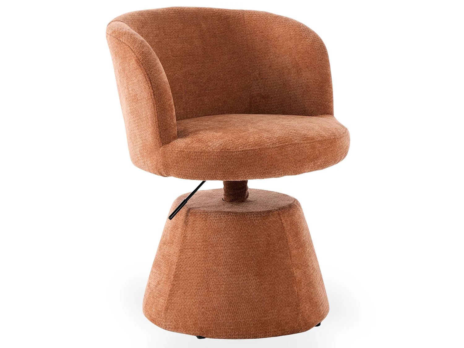 Chaise de coiffeuse réglable en hauteur avec tissu chenille et rotation 360 degrés