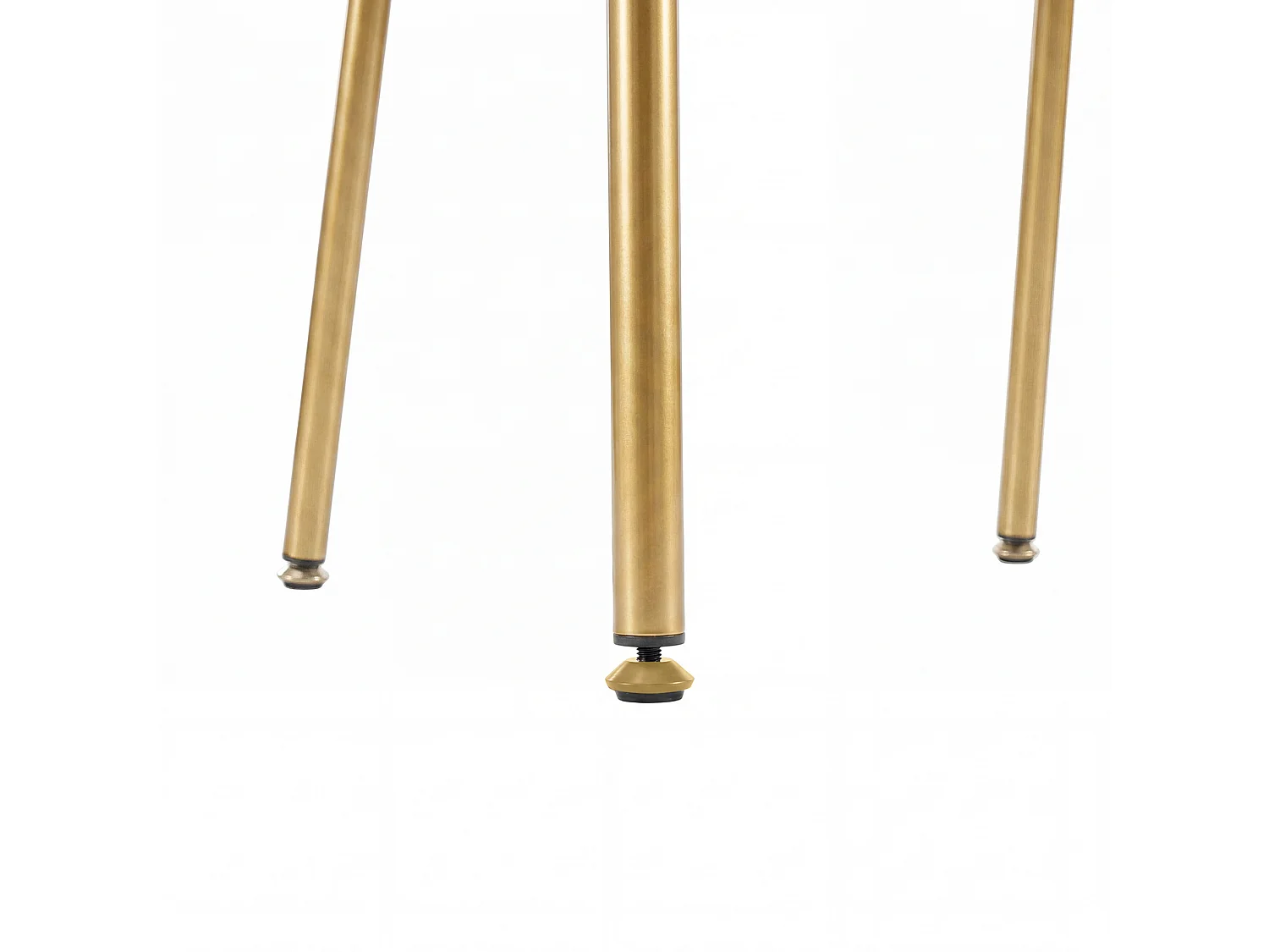 Set van 2 stoelen met gouden metalen poten - Groen kunstleer en beige stof