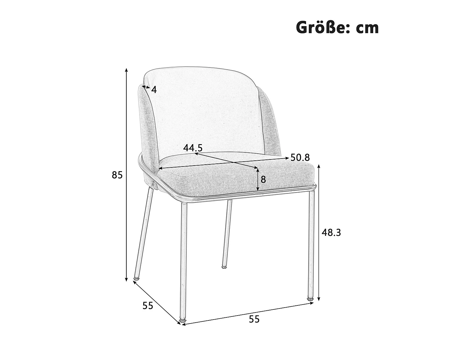 Set van 6 stoelen met gouden metalen poten - Groen kunstleer en beige stof
