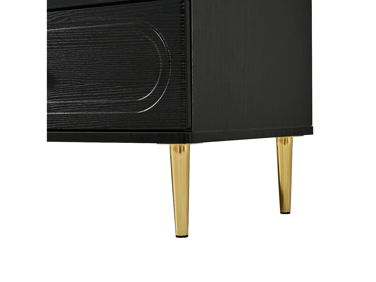 Cómoda com 6 gavetas e pés em metal dourado - Preto 120x40x75 cm