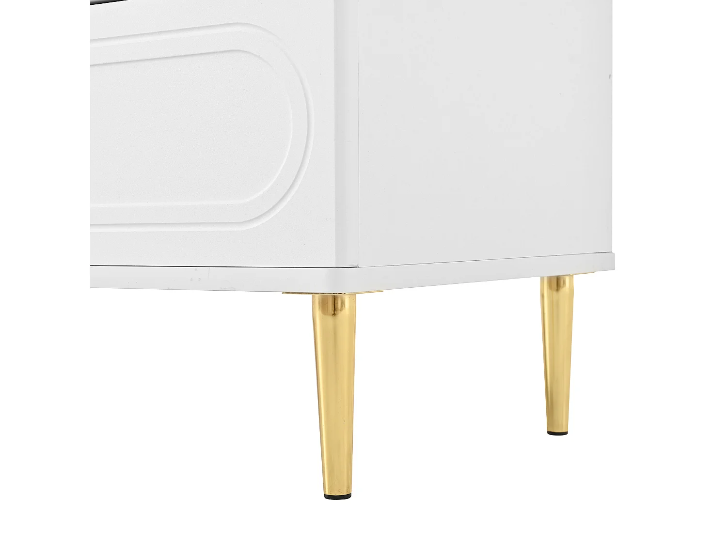 Cómoda con 6 cajones y patas de metal dorado - Blanca 120x40x75 cm