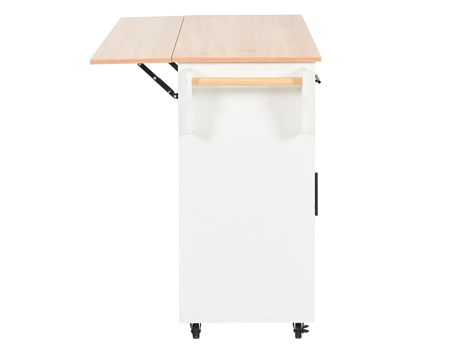 Îlot de cuisine 139 x 46(71) cm sur roulettes avec 2 portes et 3 tiroirs - Blanc