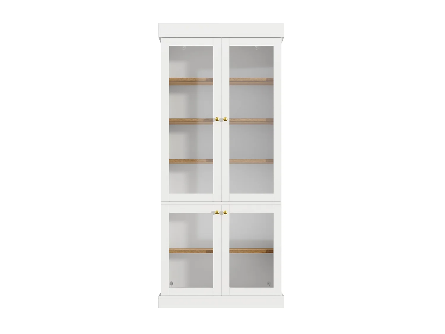 Vitrine haute 80x40x180 cm avec LED et 4 portes verre - Blanc