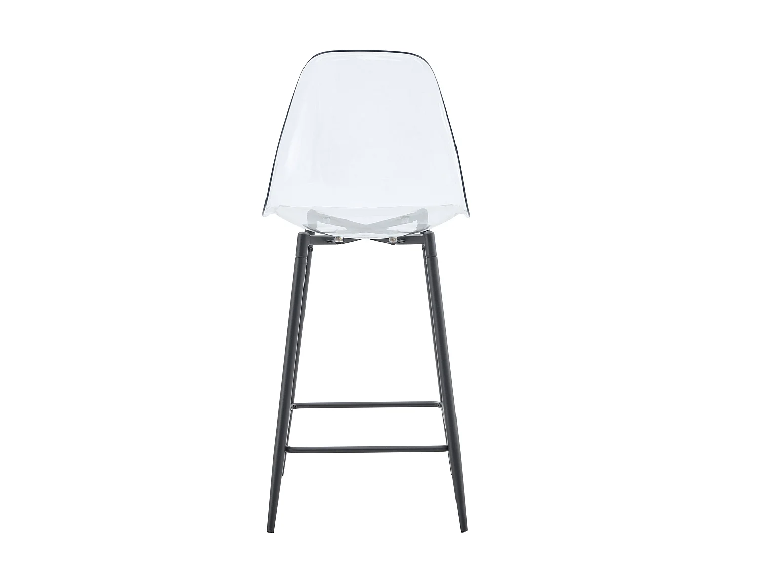 Lot de 2 tabourets de bar transparents avec structure métallique noire